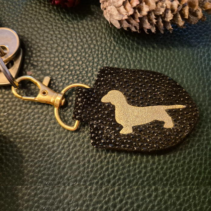 Sleutelhanger  Dachshund Cristal Black - Gold