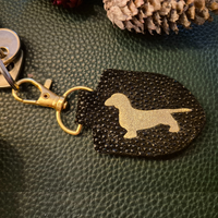 Sleutelhanger  Dachshund Cristal Black - Gold